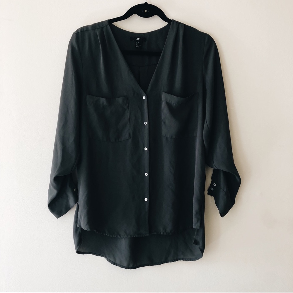 LOOSE SILKY TOP CHIC MINIMAL ELEGANT